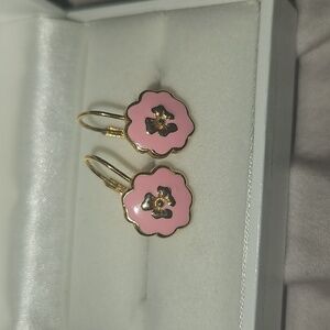 Pink Flower Earrings